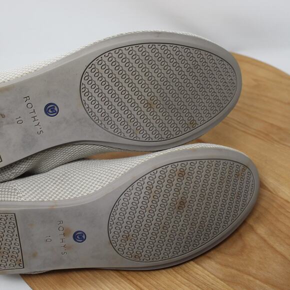 Rothys Shoes Womens 10 The Loafer Flats Retired Linen Nude Beige Work Business - Picture 6 of 9